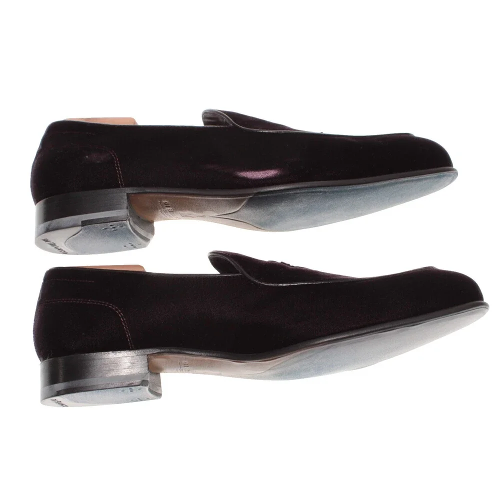 Di Bianco NWB Tasseled Slip On Loafers Size 9 US in Dark Purple Velvet